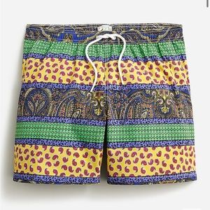 J Crew 6" stretch swim trunk in print with ECONYL® nylon